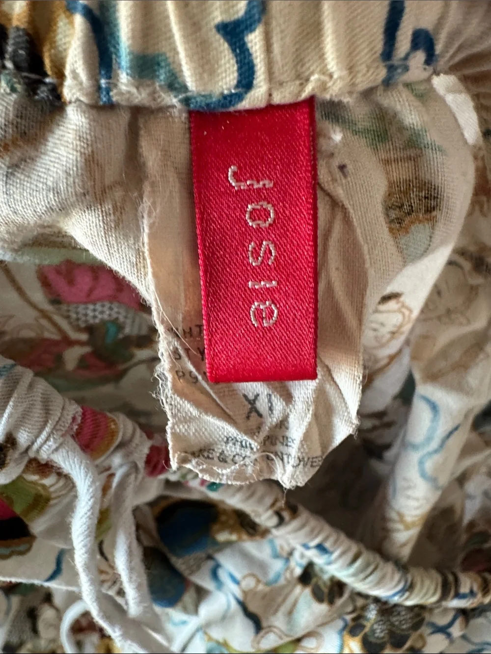 Josie Natori Asian Cropped pajama pants Womens XL 100% crisp Cotton pull on
